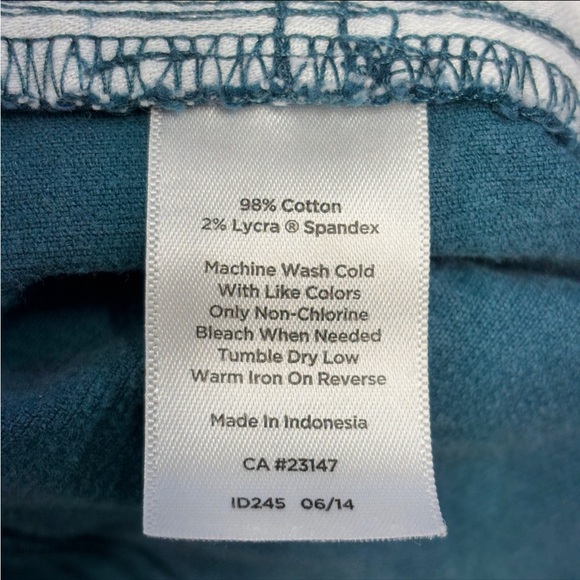 Talbots Petites Heritage Corduroy Turquoise Teal Pants 6 P Petite Blue - Picture 4 of 6